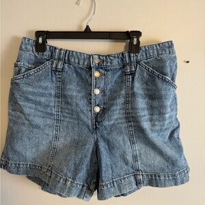Maurices Light Blue Button-Front Denim Shorts